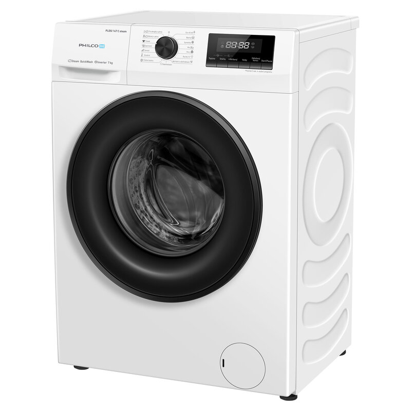 Spredu plnená práčka s parou