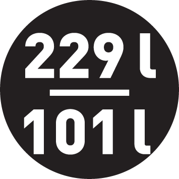 Objem chladničky/mrazničky 229/101 l