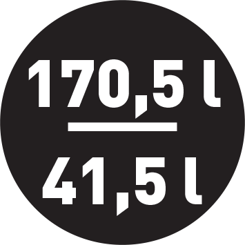 Objem chladničky/mrazničky 170,5/41,5 l