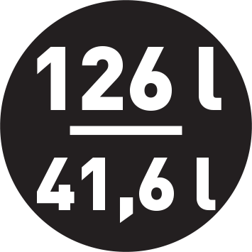 Objem chladničky/mrazničky 126/41,6 l