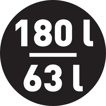 Objem chladničky/mrazničky 180/63 l