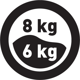 Náplň bielizne (pranie/sušenie) 8/6 kg